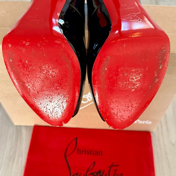 Christian Louboutin Very Prive 120mm Patent, Open Toe Pumps. - Picture 5 of 7